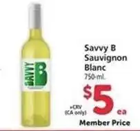 Safeway Savvy B Sauvignon Blanc offer