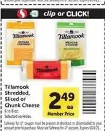 Safeway Tillamook Cheese offer
