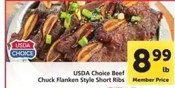 Safeway USDA Choice Beef Chuck Flanken Style Short Ribs offer