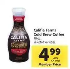 Safeway Califia Farms Cold Brew Coffee offer