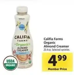 Safeway Califia Farms Organic Almond Creamer offer