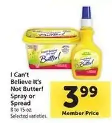 Safeway I Can't Believe It's Not Butter Spray or Spread offer
