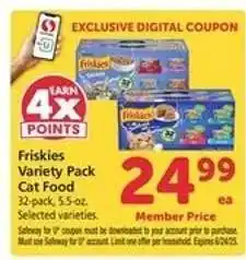 Safeway Friskies Variety Pack Cat Food offer