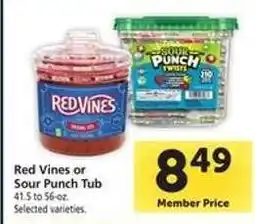 Safeway Red Vines or Sour Punch Tub offer