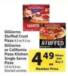 Safeway DiGiorno or California Pizza Kitchen Single Serve Pizza offer