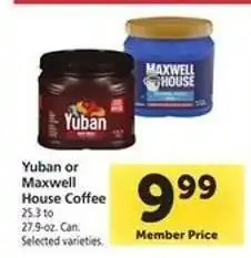Safeway Yuban or Maxwell House Coffee offer