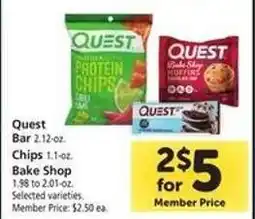 Safeway Quest Bar, Chips, Bake Shop offer