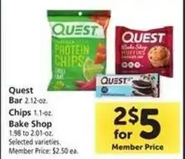 Safeway Quest Bar, Chips, Bake Shop offer