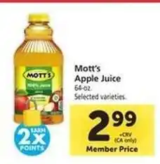 Safeway Mott's Apple Juice offer