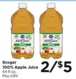 Food 4 Less Kroger 100% Apple Juice offer