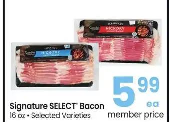 Albertsons Signature SELECT Bacon - 16 oz • Selected Varieties offer