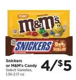 Food 4 Less Snickers or M&M's Candy offer