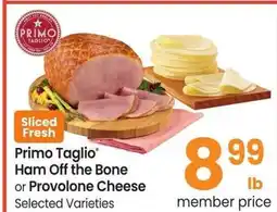 Albertsons Primo Taglio Ham Off the Bone or Provolone Cheese - Selected Varieties offer