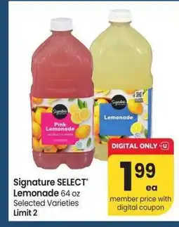 Albertsons Signature SELECT Lemonade - 64 oz Selected Varieties offer