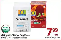 Albertsons O Organics Coffee Bag 10 oz or Pods 12 ct - Selected Varieties offer