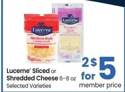 Albertsons Lucerne Sliced or Shredded Cheese - 6-8 oz Selected Varieties offer