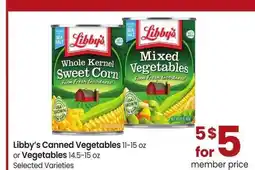Albertsons Libby's Canned Vegetables 11-15 oz or Vegetables 14.5-15 oz - Selected Varieties offer