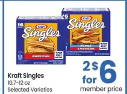 Albertsons Kraft Singles - 10.7-12 oz Selected Varieties offer