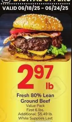 Albertsons Fresh 80% Lean Ground Beef - Value Pack offer