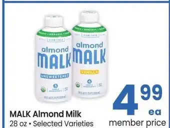 Albertsons MALK Almond Milk - 28 oz • Selected Varieties offer