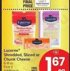 Albertsons Lucerne Shredded, Sliced or Chunk Cheese - 6-8 oz offer