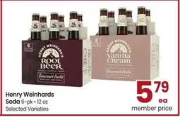 Albertsons Henry Weinhards Soda - 6 - pk • 12 oz Selected Varieties offer