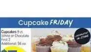 Albertsons Cupcakes - 9 ct. White or Chocolate offer