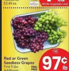 Albertsons Red or Green Seedless Grapes offer