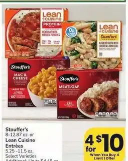 Albertsons Stouffer's 8-12.87 oz. or Lean Cuisine Entrèes 5.25-11.5 oz. - Select Varieties offer