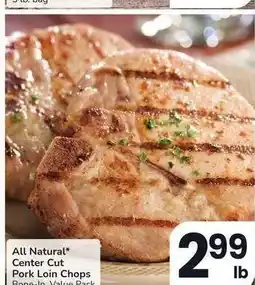 Albertsons All Natural Center Cut Pork Loin Chops - Bone - In, Value Pack offer