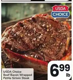 Albertsons USDA Choice Beef Bacon Wrapped Petite Sirloin Steak offer