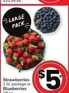 Albertsons Strawberries 2 lb. package or Blueberries 18 oz offer