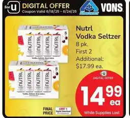 Albertsons NÜTRL vodka seltzer - 8 pk offer