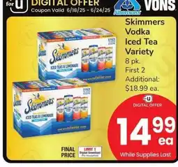 Albertsons Skimmers Vodka Iced Tea Variety - 8 pk offer