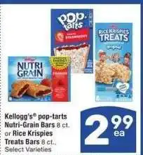 Albertsons Kellogg's pop-tarts Nutri-Grain Bars 8 ct. or Rice Krispies Treats Bars 8 ct. - Select Varieties offer