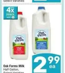 Albertsons Oak Farms Milk - Half Gallon, Select Varieties offer