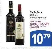 Albertsons Stella Rosa - 750 ml., Select Varietals Single Purchase $11.99 offer