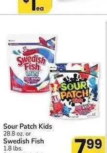 Albertsons Sour Patch Kids 28.8 oz. or Swedish Fish 1.8 lbs. - Select Varieties offer