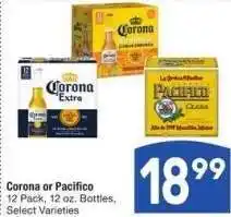 Albertsons Corona or Pacifico - 12 Pack, 12 oz. Bottles, Select Varieties offer
