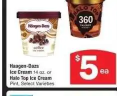 Albertsons Haagen-Dazs Ice Cream 14 oz. or Halo Top Ice Cream Pint - Select Varieties offer