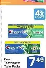 Albertsons Crest Toothpaste Twin Packs offer