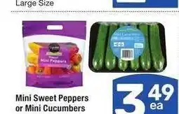 Albertsons Mini Sweet Peppers or Mini Cucumbers - 1 lb. Bag offer