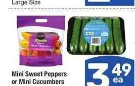 Albertsons Mini Sweet Peppers or Mini Cucumbers - 1 lb. Bag offer