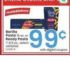 Albertsons Barilla Pasta 16 oz. or Ready Pasta 7-8.5 oz. - select varieties offer