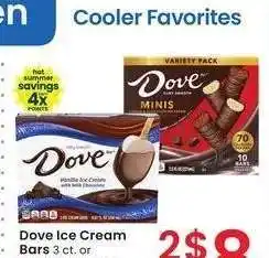 Albertsons Dove Ice Cream Bars 3 ct. or Mini Ice Cream Bars - 10 ct offer
