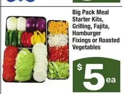 Albertsons Big Pack Meal Starter Kits, Grilling, Fajita, Hamburger Fixings or Roasted Vegetables offer