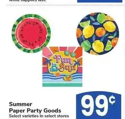 Albertsons Summer Paper Party Goods - Select varieties offer