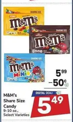 Albertsons M&M'S Share Size Candy - 9-10 oz., Select Varieties offer