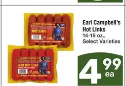 Albertsons Earl Campbell's Hot Links - 14-16 oz., Select Varieties offer