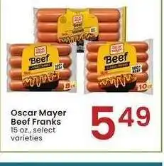 Albertsons Oscar Mayer Beef Franks - 15 oz., select varieties offer